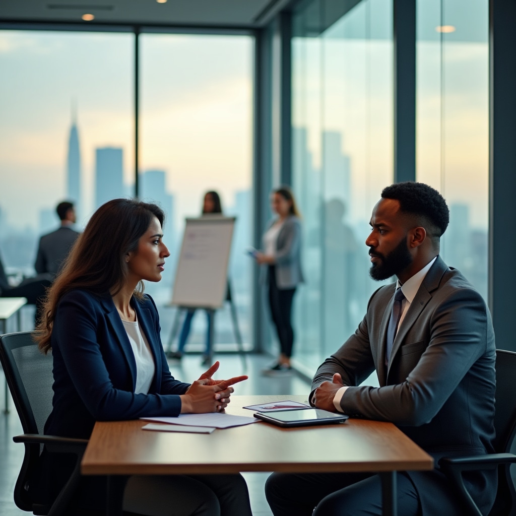 Workshop participants practicing conflict resolution techniques in small groups